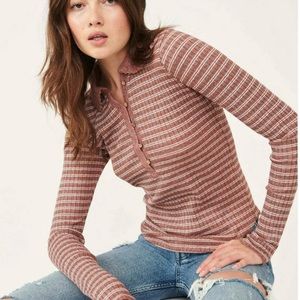 Free people Delilah Henley top in rust L